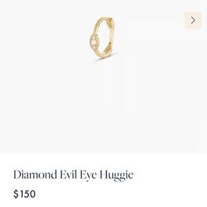 Gorjana solid gold diamond and opal evil eye huggie hoop